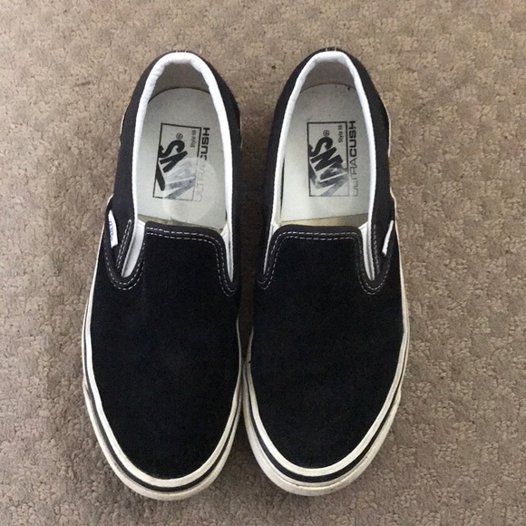 Vans Shoes - black and white slip on Vans